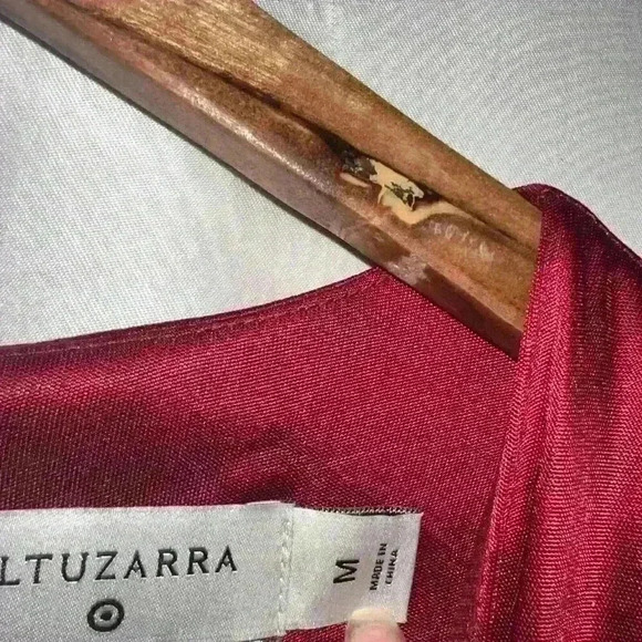 Altuzarra Target Burgundy Red Drape Wrap Dress Size Medium With Fringe Belt - Picture 5 of 10